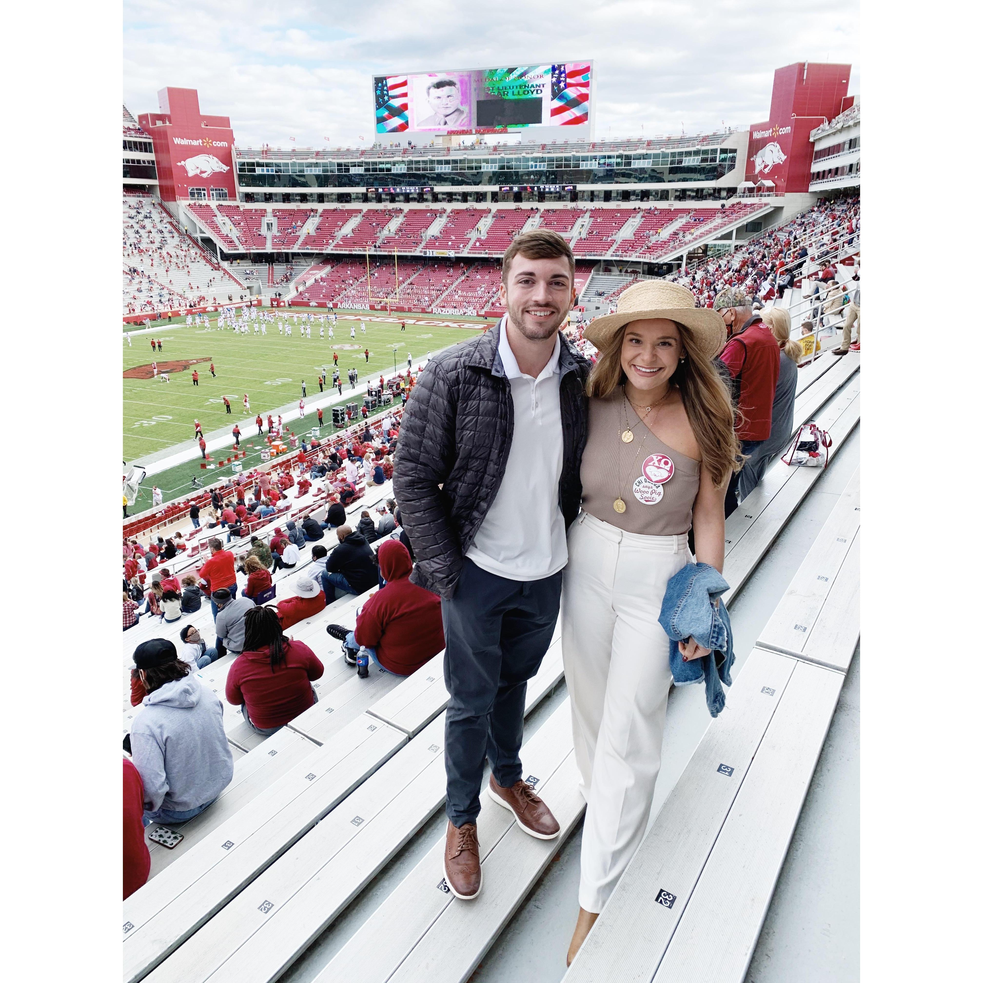 10/17/2020
This was our first Razorback football game together. Woo Pig Sooie!