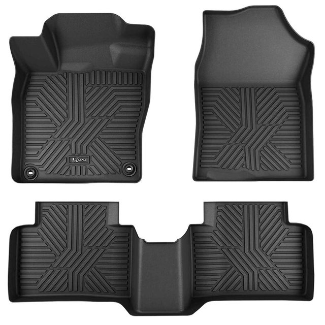KARPAL Floor Mats Fit for 2016-2021 Honda Civic Coupe/Sedan/Type R/Insight, 2017-2021 Honda Civic Hatchback, Front & 2nd Row, TPE All Weather Protection Floor Liners Car Mats