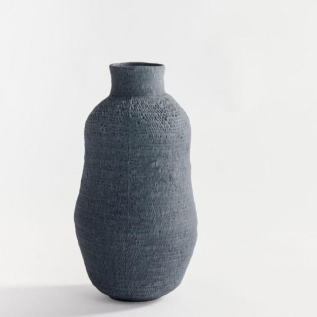 Frasier Handcrafted Etched Vase, Tall, Slate