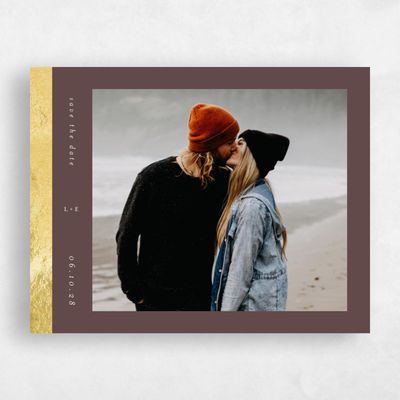 Chocolate, Brown Wedding Save the Date - Jules Photo Foil