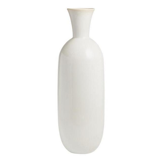 Tall Ivory Pearlescent Reactive Glaze Olivia Vase