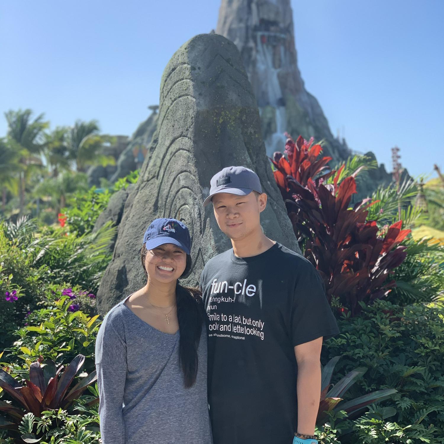 Our first photo together, Volcano Bay
December 2019