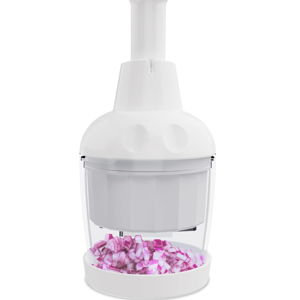 Food Chopper, Handheld Veggie Chopper for Vegetable, Onion, Garlic, Nut, Hand Vegetable Cutter, Dishwasher-safe, Stainless Steel Blade, White.