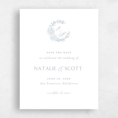 Blue Wedding Save the Date - Armoise Portrait