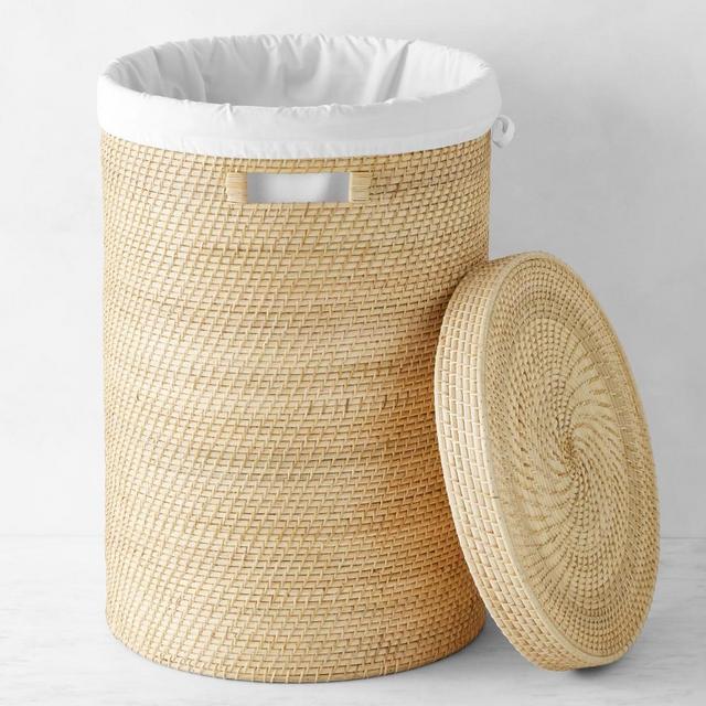 Hold Everything Rattan Laundry Baskets, Tall, Large