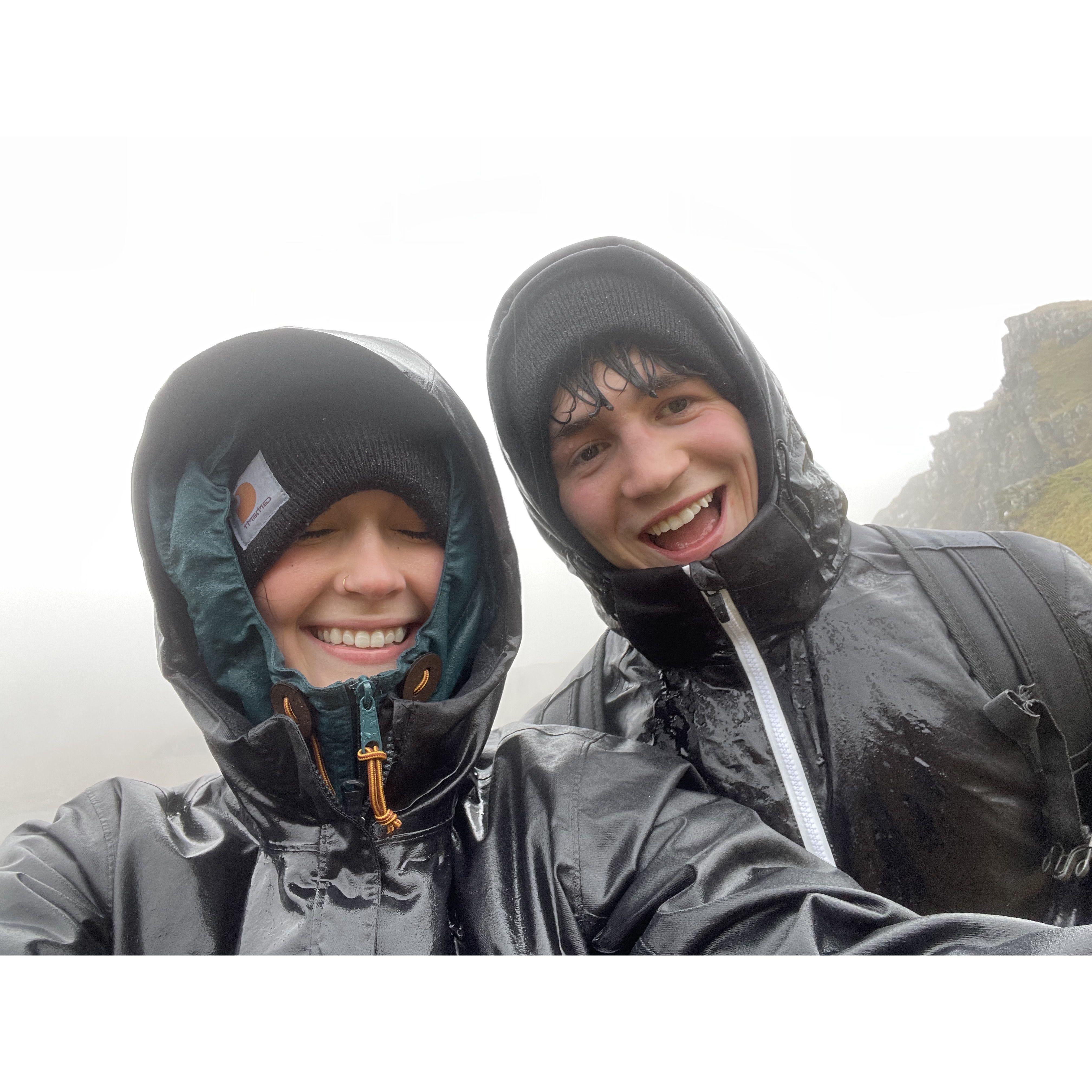 Ben forced me to climb the 2nd highest mountain in wales while it was raining and freezing cold. My smile doesn't match how I was actually feeling!