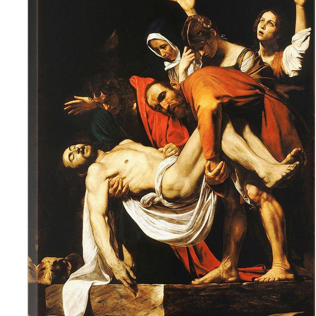 ARTCANVAS Entombment of Christ 1603 Canvas Art Print Stretched Framed Painting Picture Poster Giclee Wall Decor by Caravaggio - 26" x 18" (0.75" Deep)