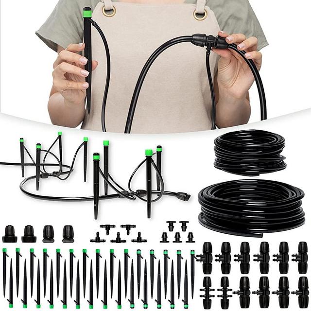 CARPATHEN Drip Irrigation Kit - Adjustable Premium Garden Watering System for Raised Garden Bed, Yard, Lawn or Indoor - Complete Irrigation System with Drip Emitters, 1/4 Tubing and Drip Connectors