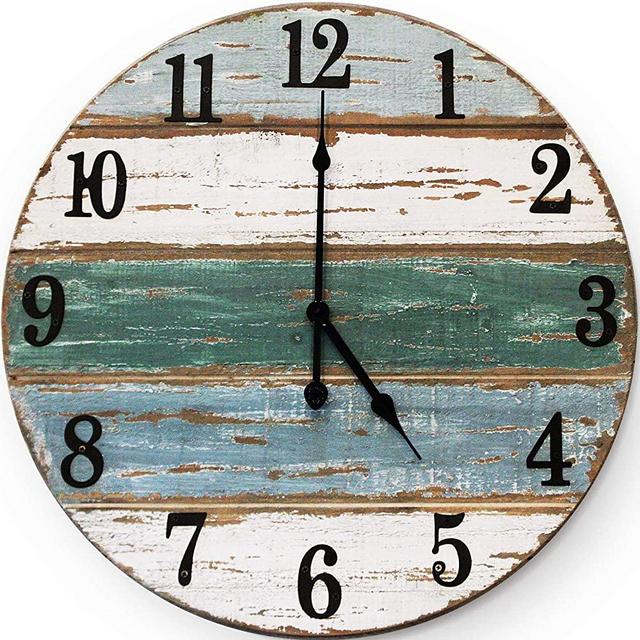 18 inch Beach Clock | Handmade Cedar Wood Beach Wall Clock | Great Ocean Clock, On Lake Time Clock, Coastal Wall Clock, Beach Theme Clock, Tropical Clock, Beach Wall Clocks, or Beachy Wall Clock
