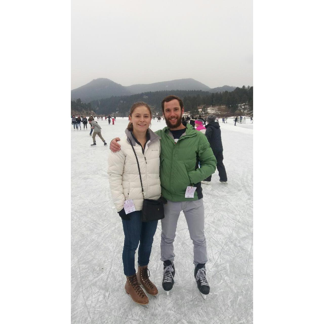 Ice skating in Evergreen CO, 2017