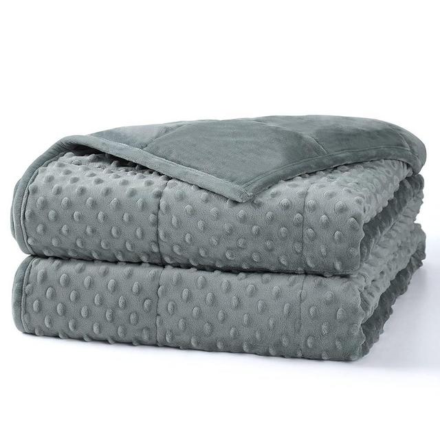 Alomidds Weighted Blanket (60"x80",20lbs Queen Size - Grey), Weighted Blankets for Adults and Kids, Breathable Soft and Comfort Minky, Heavy Blanket Microfiber Material with Glass Beads