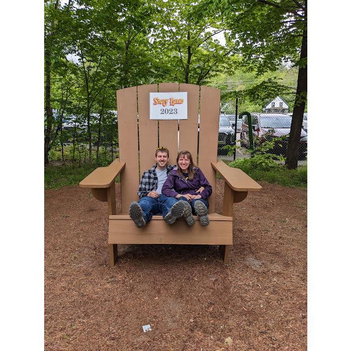 Fun Fact: we're laughing because Sarah fell backwards into the chair