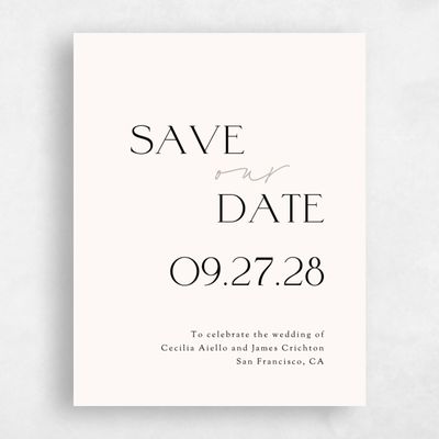Beige Wedding Save the Date - Santiago Portrait