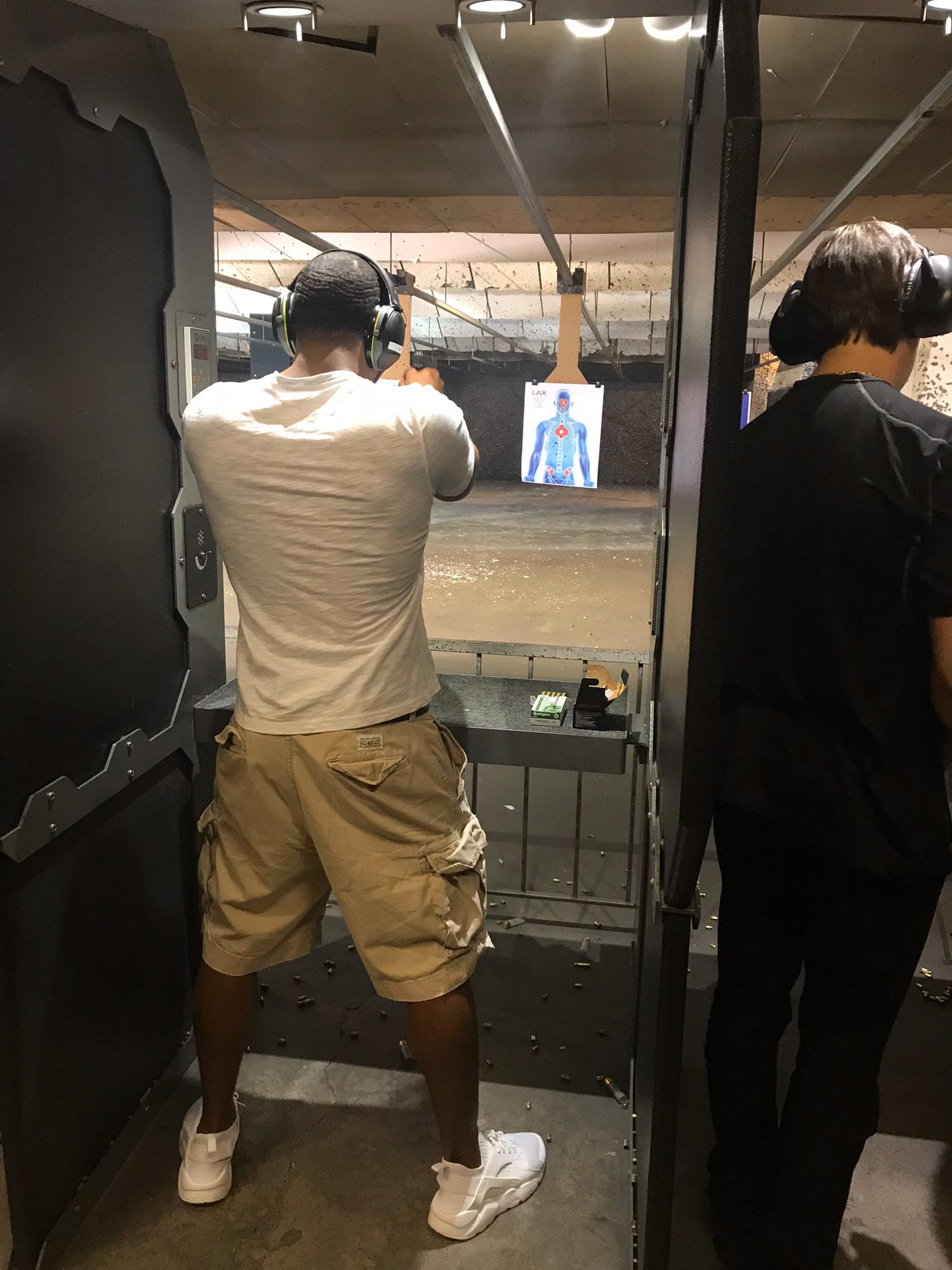 Joe visiting Leticia in LA, had a date to the gun range and the beach