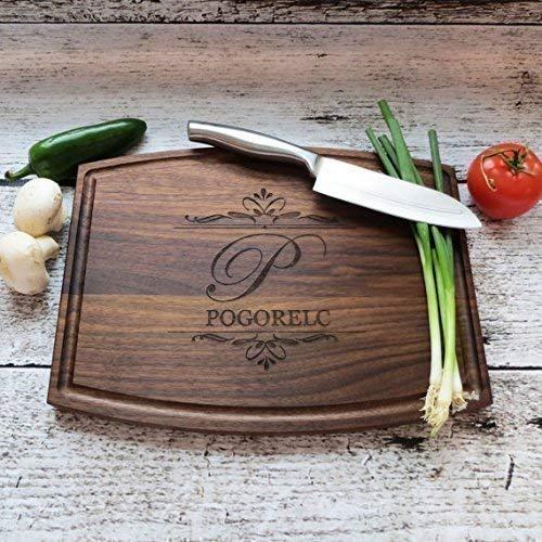 Personalized Wood Cutting Board - Walnut - Maple- Christmas -House Warming - Custom Wedding Gift - Unique