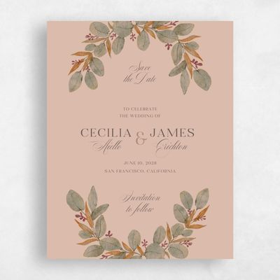 Sandstone, Brown Wedding Save the Date - Nutmeg Portrait