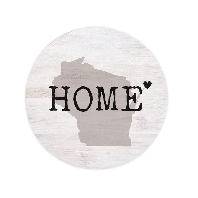 Wisconsin 10-Inch Round Home State Wall Art