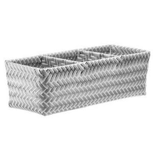 Small Rectangle 3 Compartment Woven Bin - Gray and White - Room Essentials™