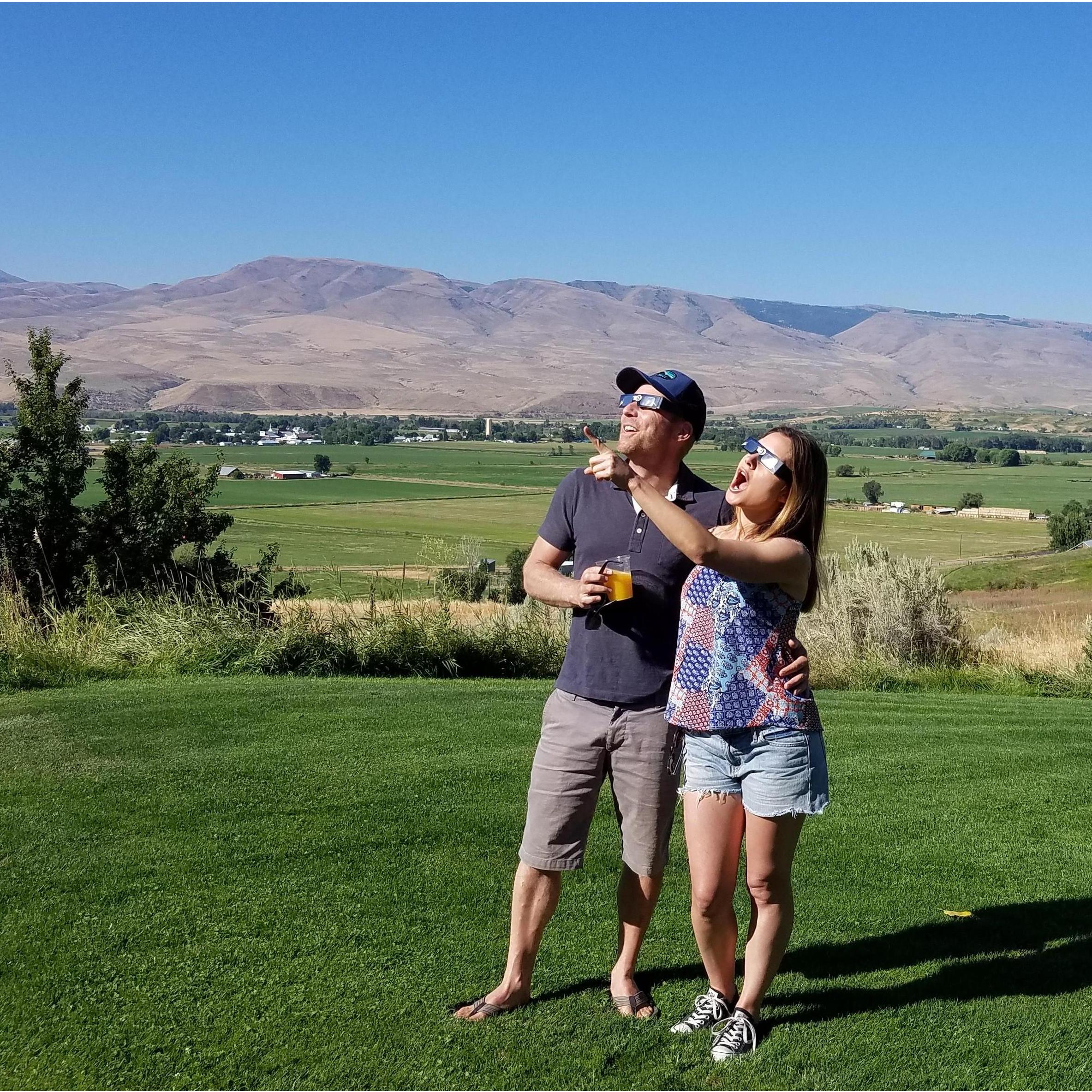 Approaching totality in Oregon for the 2017 eclipse.