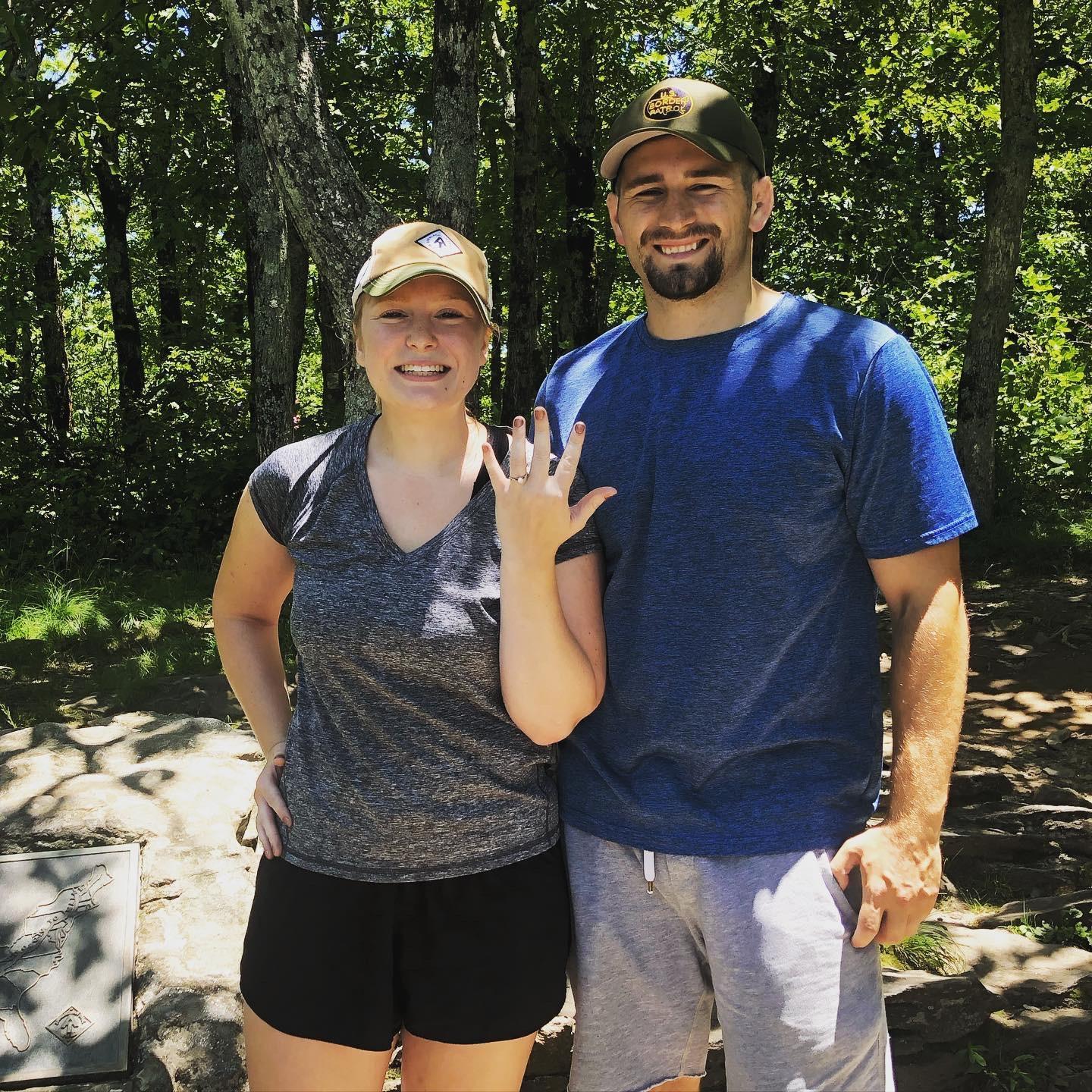 This is moments after we got engaged. Hunter proposed on the Appalachian Trail, something Hunter and Emily both want to hike in its entirety one day!