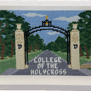 Holy Cross Entry Gate Scene Needlepoint Valet Tray