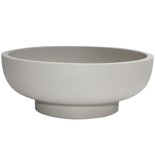 LIN CHUAN Large Decorative Bowl, Fruit Bowl for Kitchen Counter, Modern Resin Bowl for Home Decor, Key Holder for Entry Table, Grey