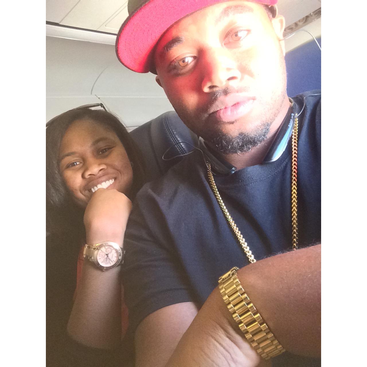 Flying to Houston. he asked my dad for my hand in marriage during this trip