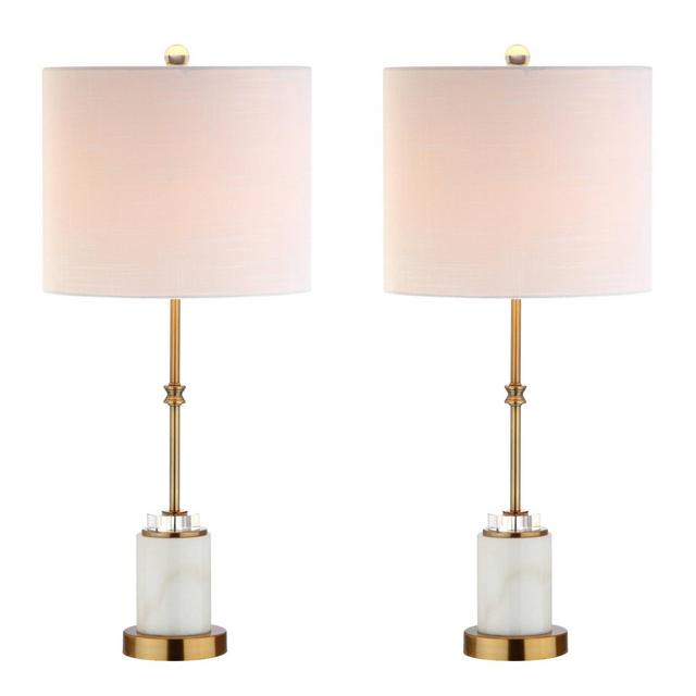 27" (Set of 2)Harper Marble/Crystal Table Lamp (Includes Energy Efficient Light Bulb)White - JONATHAN Y