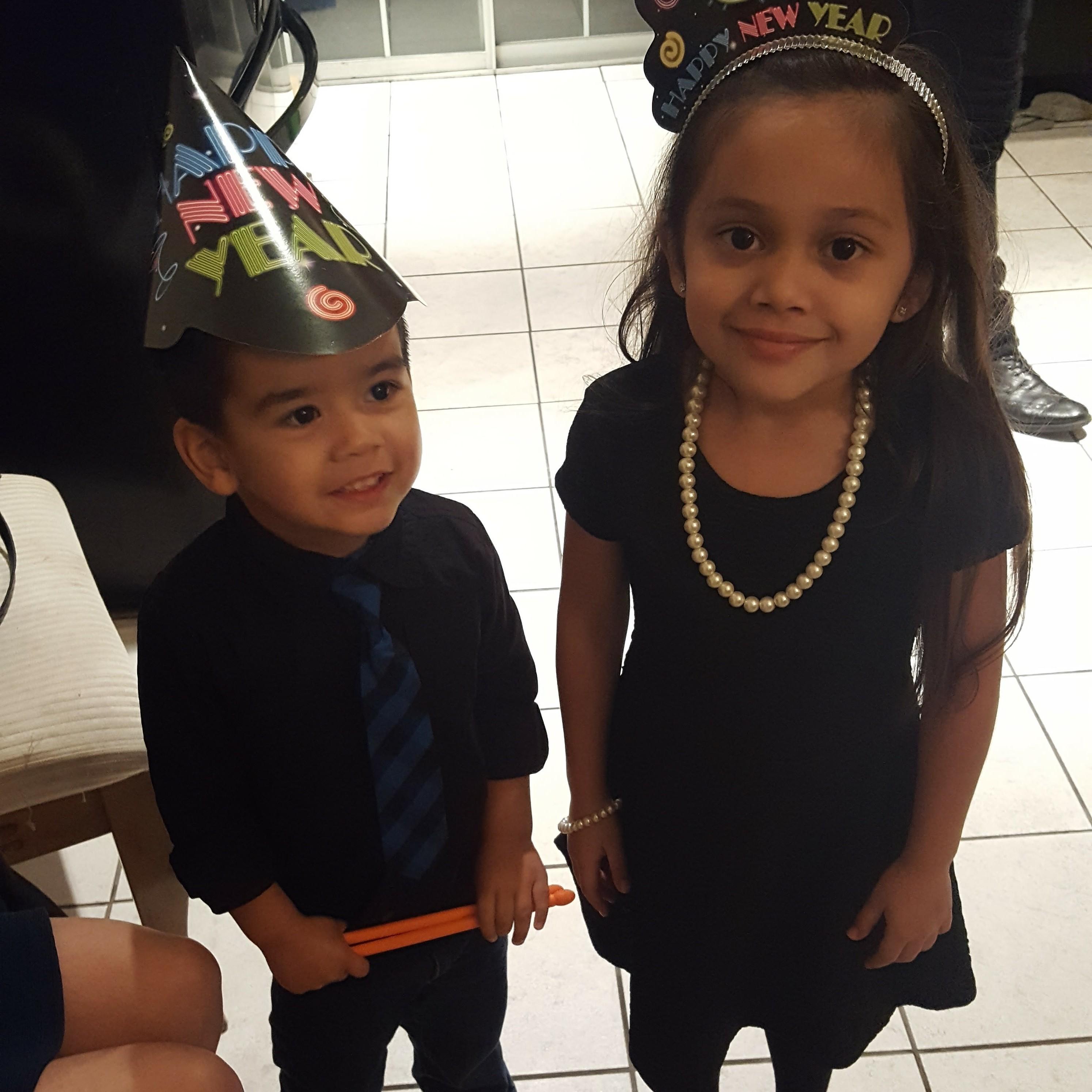 The ring bearer Adrian and the flower girl Autumn.