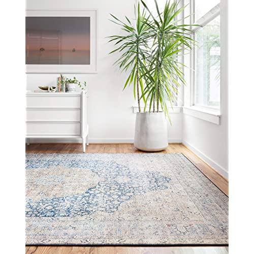 Loloi II Layla Collection Area Rugs, 2'-3" x 3'-9", BLUE/TANGERINE