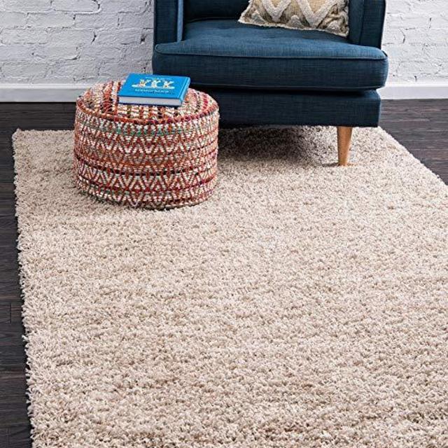 Unique Loom Modern Plush Solid Shag Contemporary Area Rug