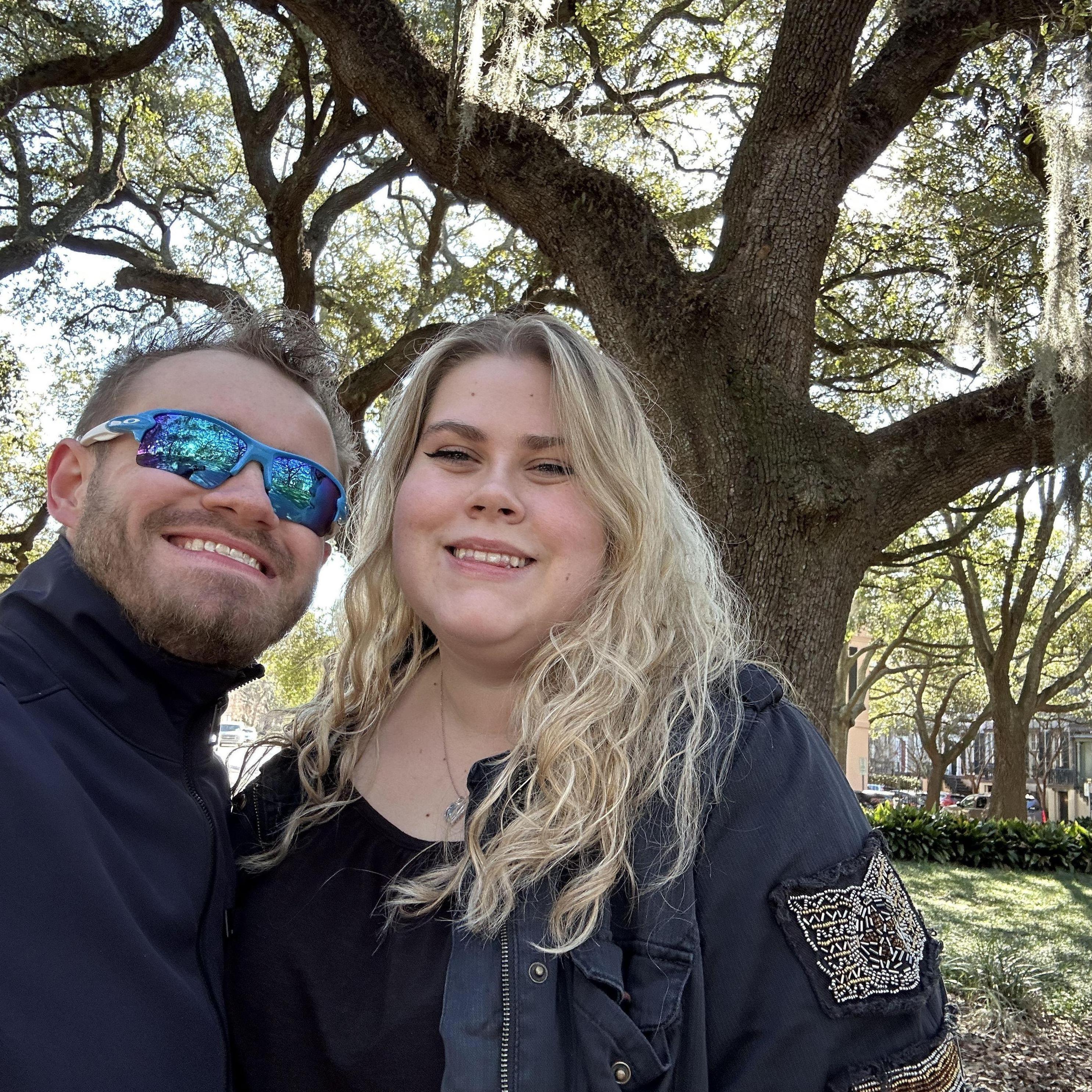 Afternoon walks in Savannah during our first trip together!