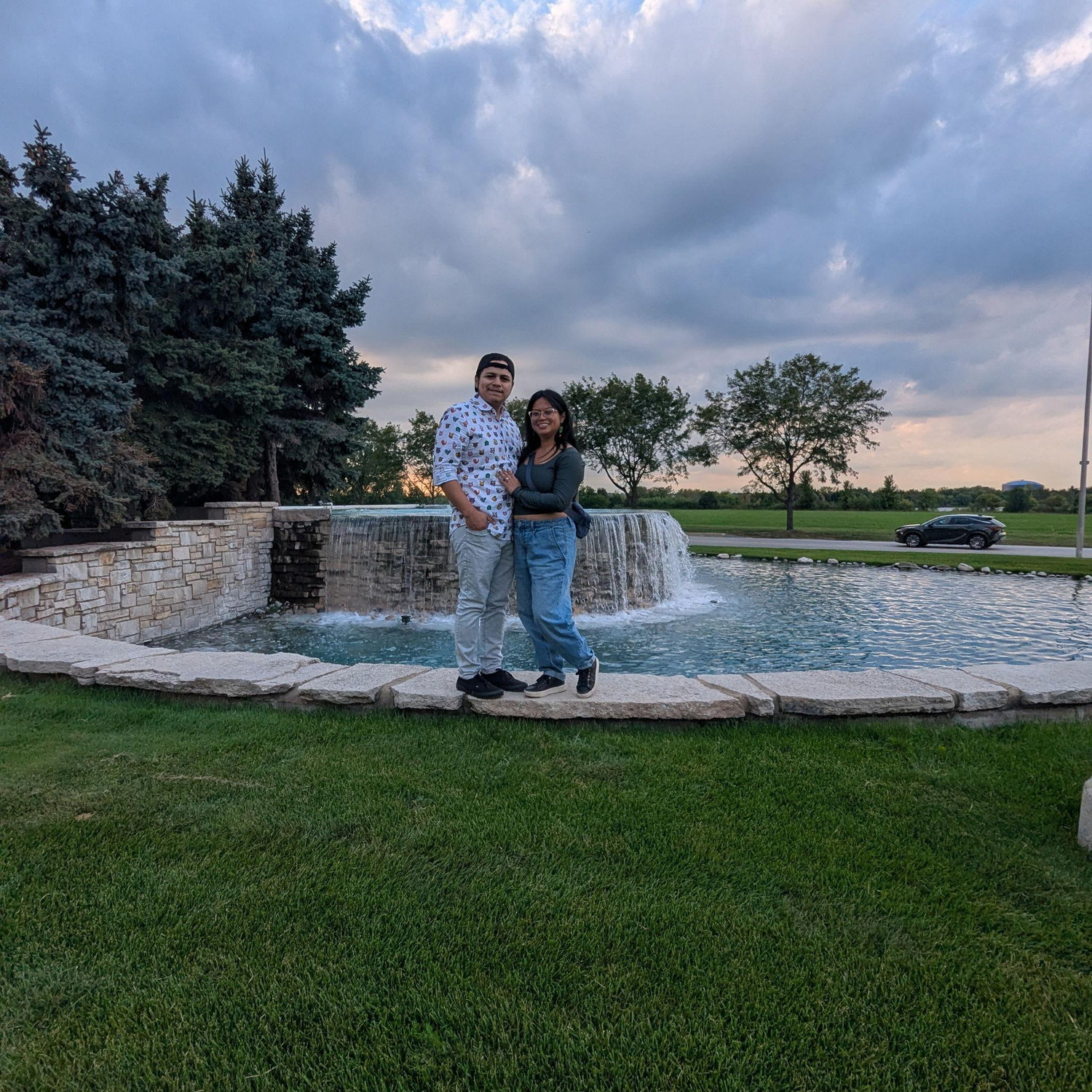 Posing at our reception venue