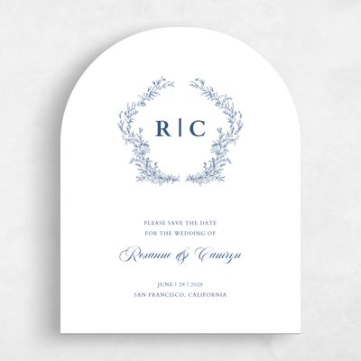 Blue Arch Wedding Save the Date - Eleanora Classic