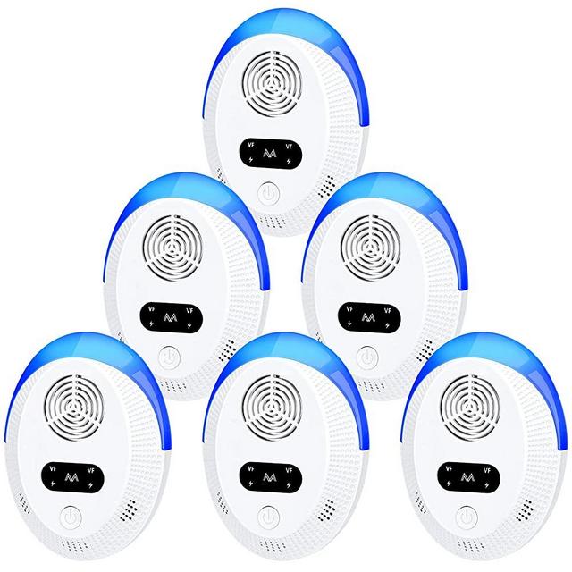 Ultrasonic Pest Repeller 6 Pack, Indoor Pest Control, Ultrasonic Pest Repellent, Indoor Pest Control for Home,Kitchen, Office, Warehouse, Hotel