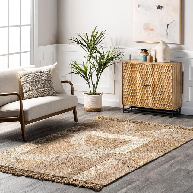 nuLOOM Davina Bohemian Tasseled Jute Area Rug, 5x8, Natural