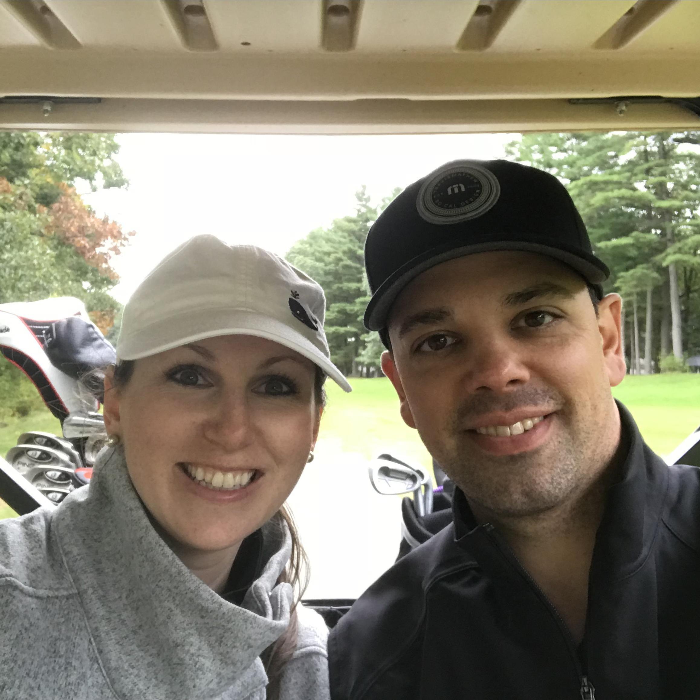 Our first time golfing together.
