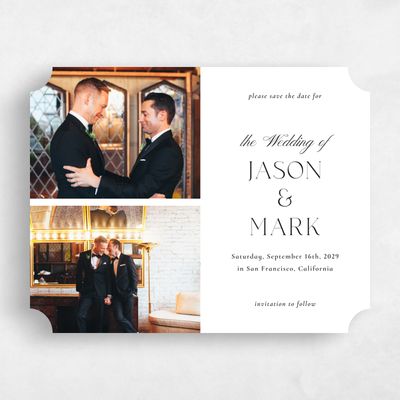 White Ticket Wedding Save the Date - Gavin Multiphoto