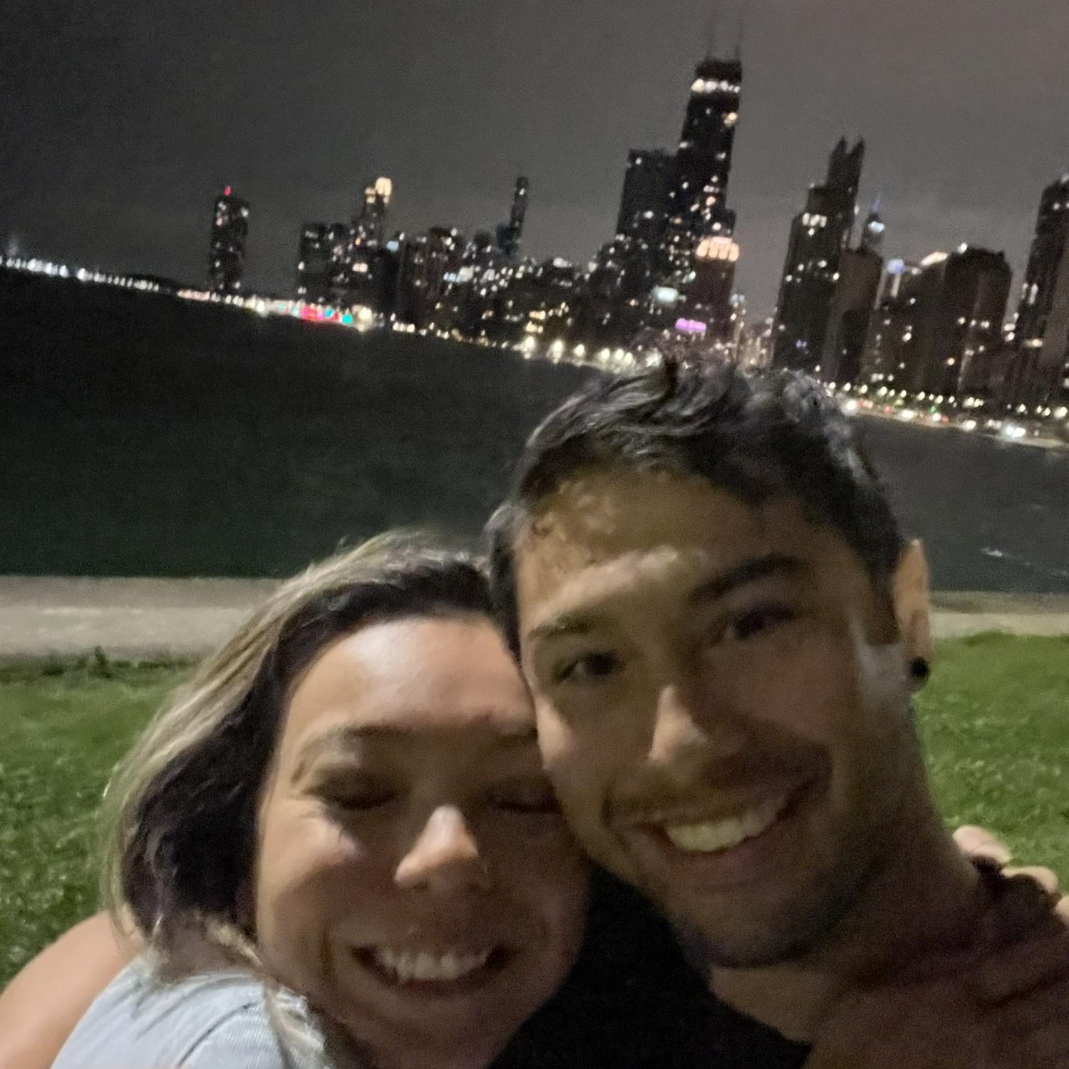 This is a week into dating, and they would spend every day together til sometimes as late as 2am for the first few months! 
This is one of their favorite spots for a picnic.  🙈