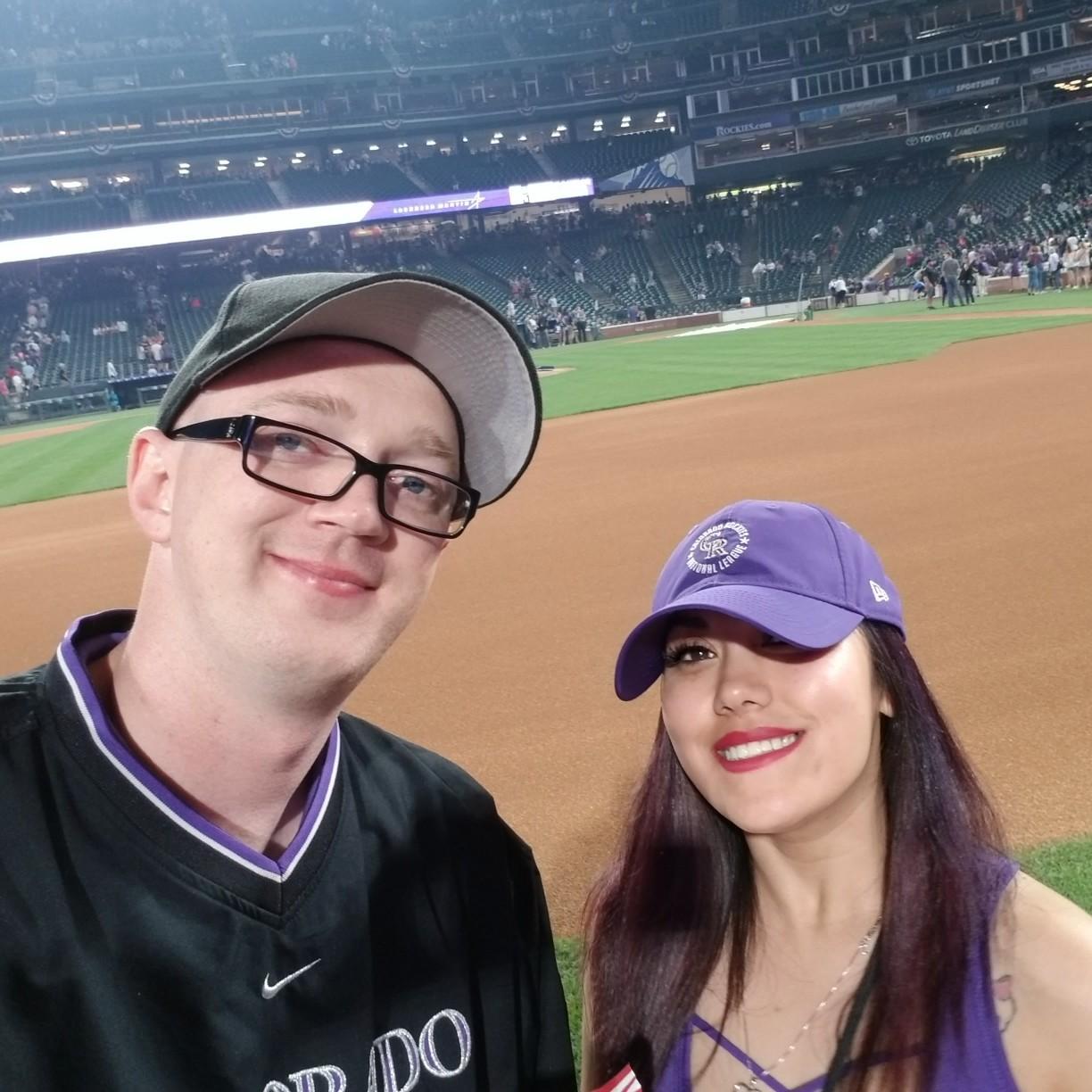 On field after Rockies game