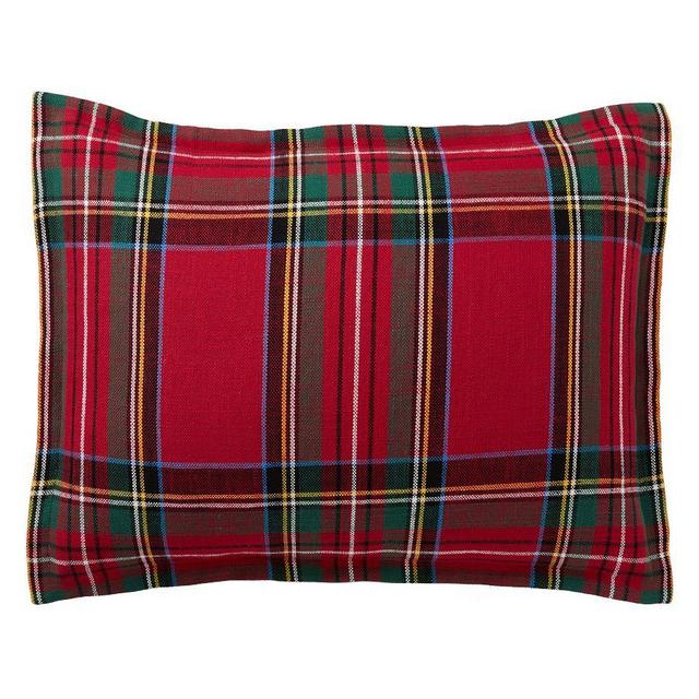 Stewart Plaid Cotton Sham, Standard, Red