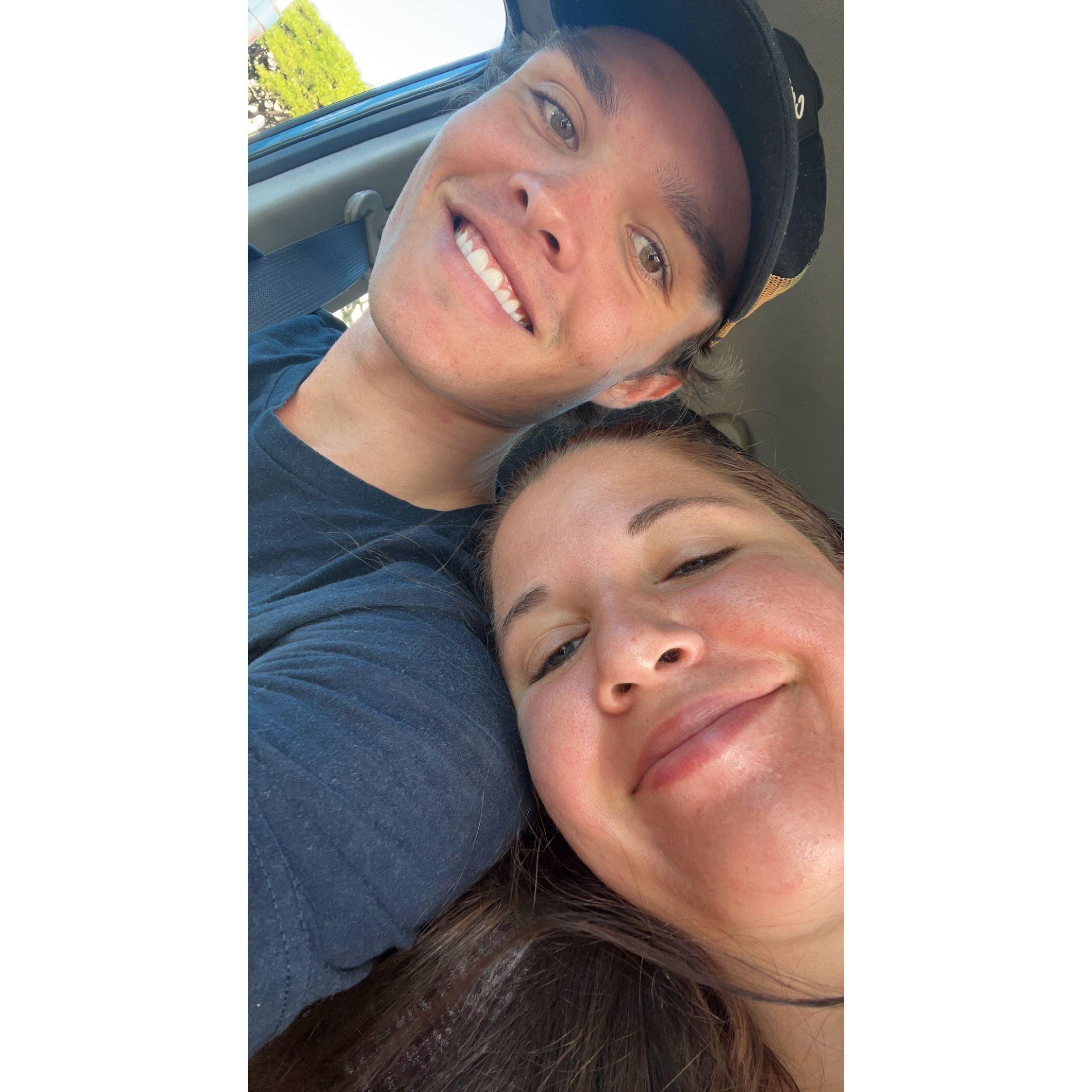 The selfie we used to tell my parents that we had found each other again!