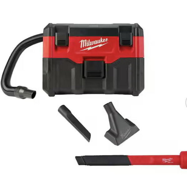 Milwaukee M18 18-Volt 2 Gal. Lithium-Ion Cordless Wet/Dry Vacuum w/AIR-TIP 1-1/4 in. - 2-1/2 in. Flexible Crevice Tool 0880-20-49-90-2030