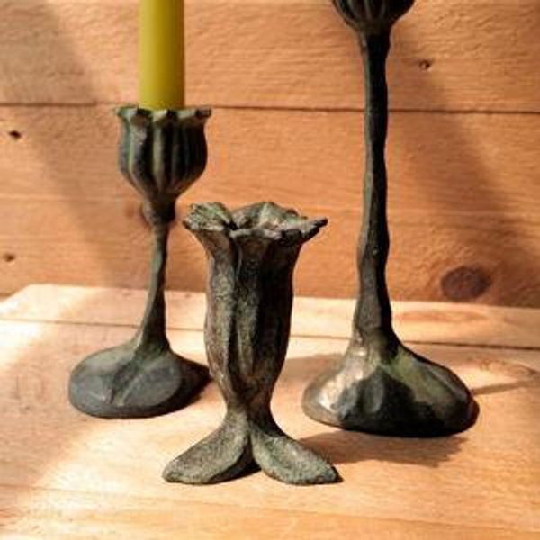 Bronze Botanical Candlestick - Campanula