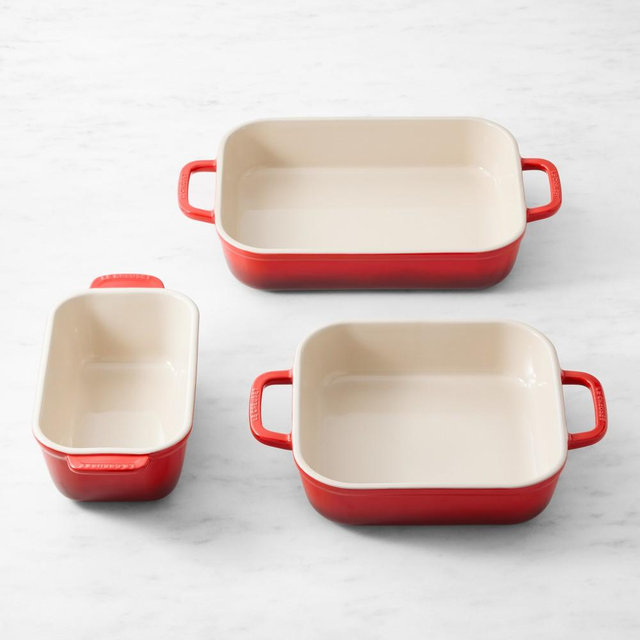Le Creuset San Francisco Stoneware Open Baker Set, Red