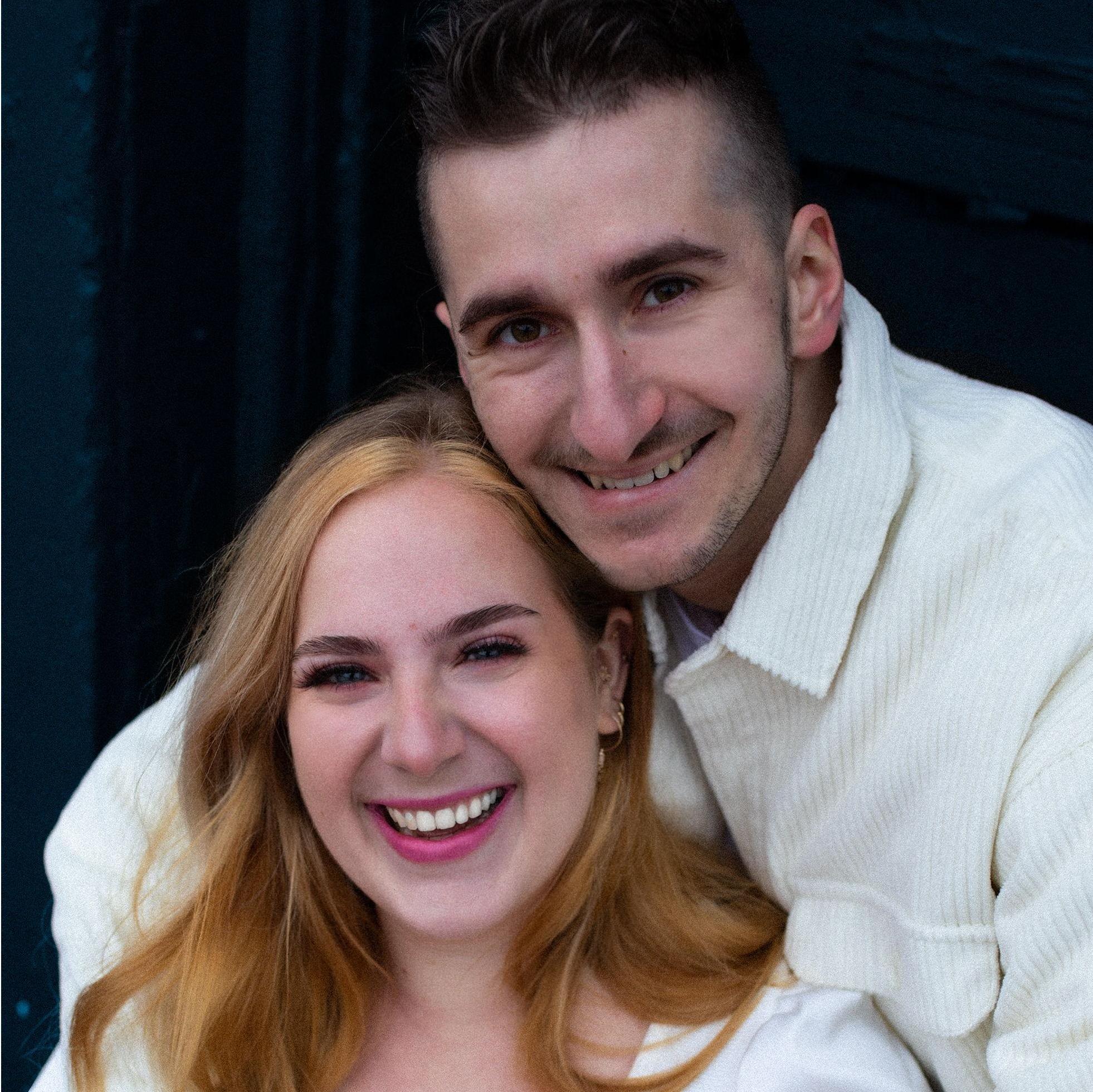 Part of our engagement set, taken at 934 Gallery on Cleveland Avenue in Columbus. Photo by India Jade Orban, editing by Liz.