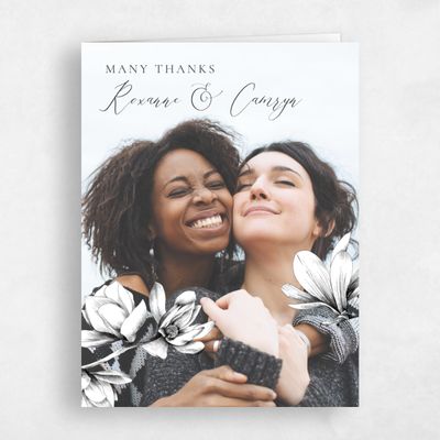 Gray, Grey Wedding Thank You - Novela Photo