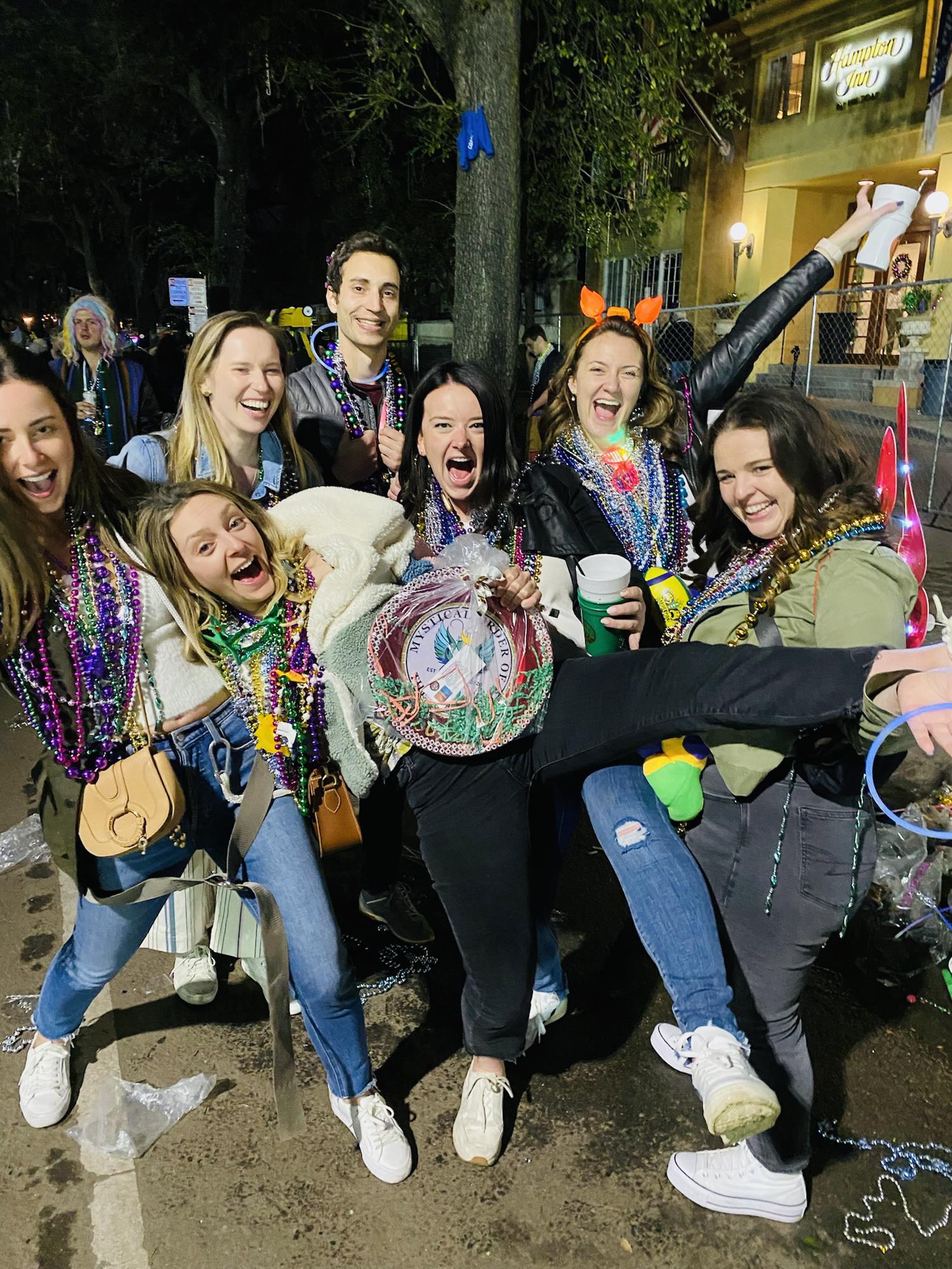 Jonah and the girls at Mardi Gras!
