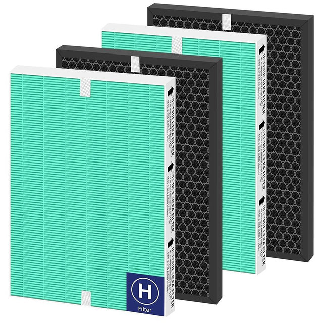 116130 HEPA Toxin Absorber Replacement Filter H for Winix 5500-2 Am80 Plasmawave Air Purifier True HEPA Carbon Filter,2 Set,Green