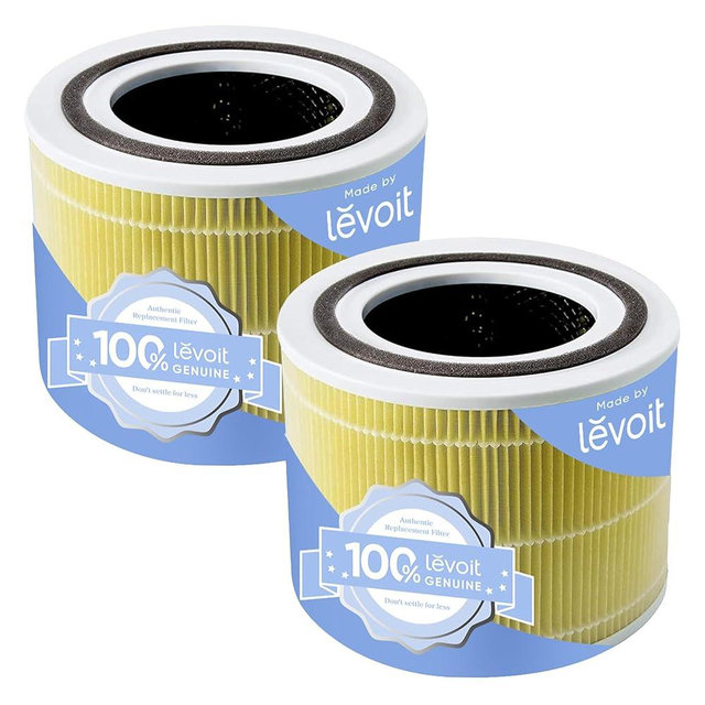LEVOIT Core 300-P Replacement Filter Air Purifier Pet Allergy, Genuine Core300S-P Filters, Supports HEPA Sleep Mode, High-Efficiency Activated Carbon, Core 300-RF-PA, Yellow, 2 Pack